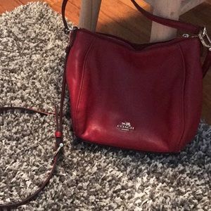 Red Coach handbag
